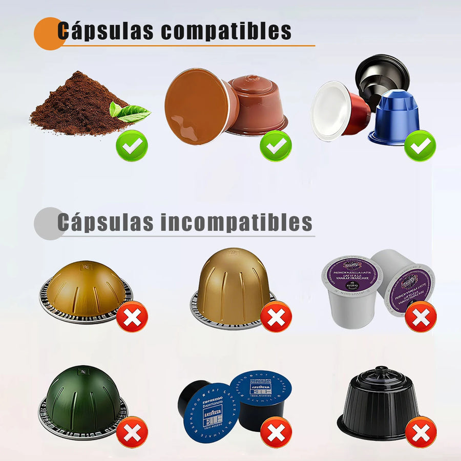 Cápsulas compatibles e incompatibles